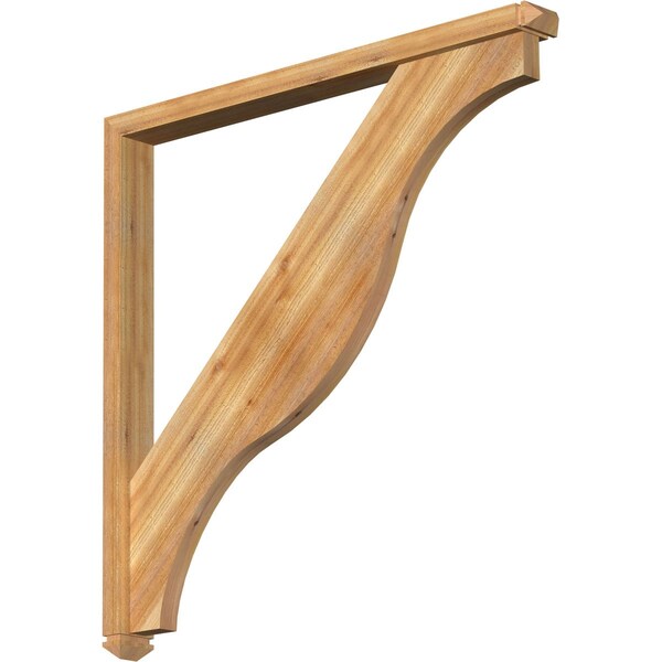 Ekena Millwork Funston Arts and Crafts Rough Sawn Bracket w/ Offset Brace, Western Red Cedar, 4"W x 46"D x 46"H BKT0402X46X46FST03RWR - main